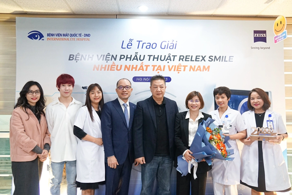 Bệnh viện Mắt DND nhận giải "Bệnh viện phẫu thuật ReLEx Smile nhiều nhất Việt Nam"