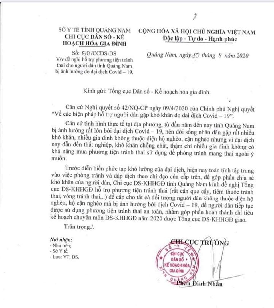 Xin hỗ trợ phương tiện tránh thai cho dân giữa dịch Covid-19 - 1 Xin hỗ trợ phương tiện tránh thai cho dân giữa dịch Covid-19 - 1