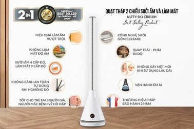 Quạt sưởi 2 chiều Ultty: Sản phẩm phù hợp cho mùa đông rét đậm và khô