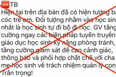 Công an phủ nhận cảnh báo "bắt cóc trẻ em ở Hà Nội"