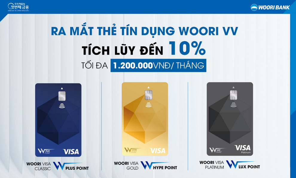 Ngân hàng Woori ra mắt dòng thẻ tín dụng Woori VV tích điểm hoàn tiền - 1 Ngân hàng Woori ra mắt dòng thẻ tín dụng Woori VV tích điểm hoàn tiền - 1