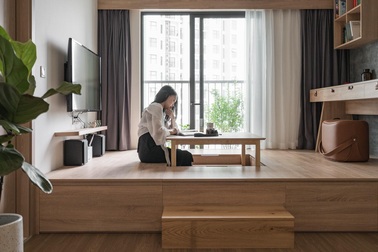 Độc đáo căn hộ phong cách Nhật có phòng khách “biến hóa bất ngờ”