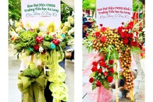 "Lạ mà chất": Lẵng hoa rau củ, vải thiều gây sốt ngày tổng kết cuối năm học