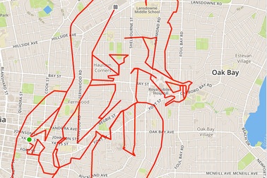 Chiêm ngưỡng những bức tranh độc đáo được vẽ bằng GPS trong lúc đạp xe