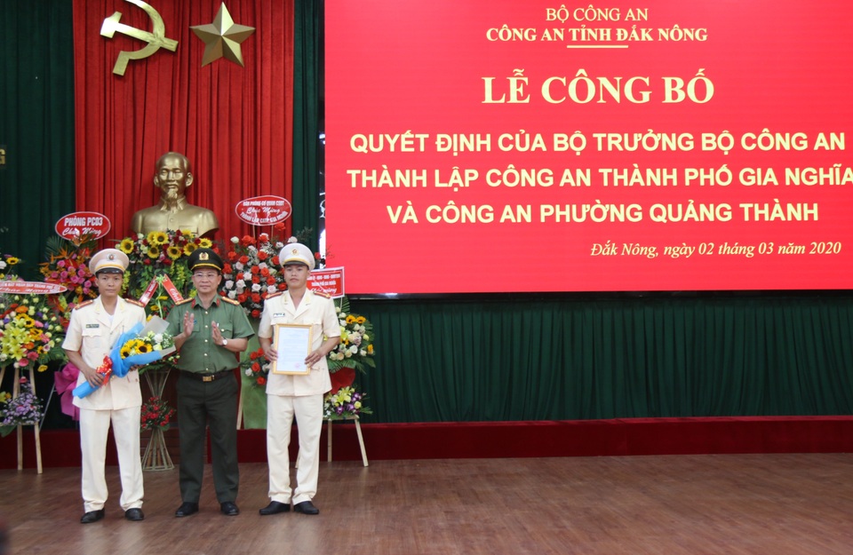 Thành lập Công an TP Gia Nghĩa thuộc Công an tỉnh Đắk Nông - 1 Thành lập Công an TP Gia Nghĩa thuộc Công an tỉnh Đắk Nông - 1