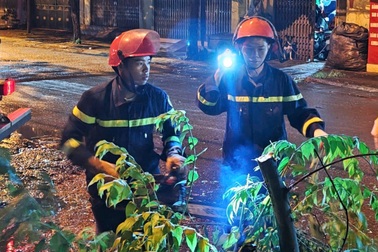 Công an Ninh Bình xuyên đêm khắc phục hậu quả dông lốc