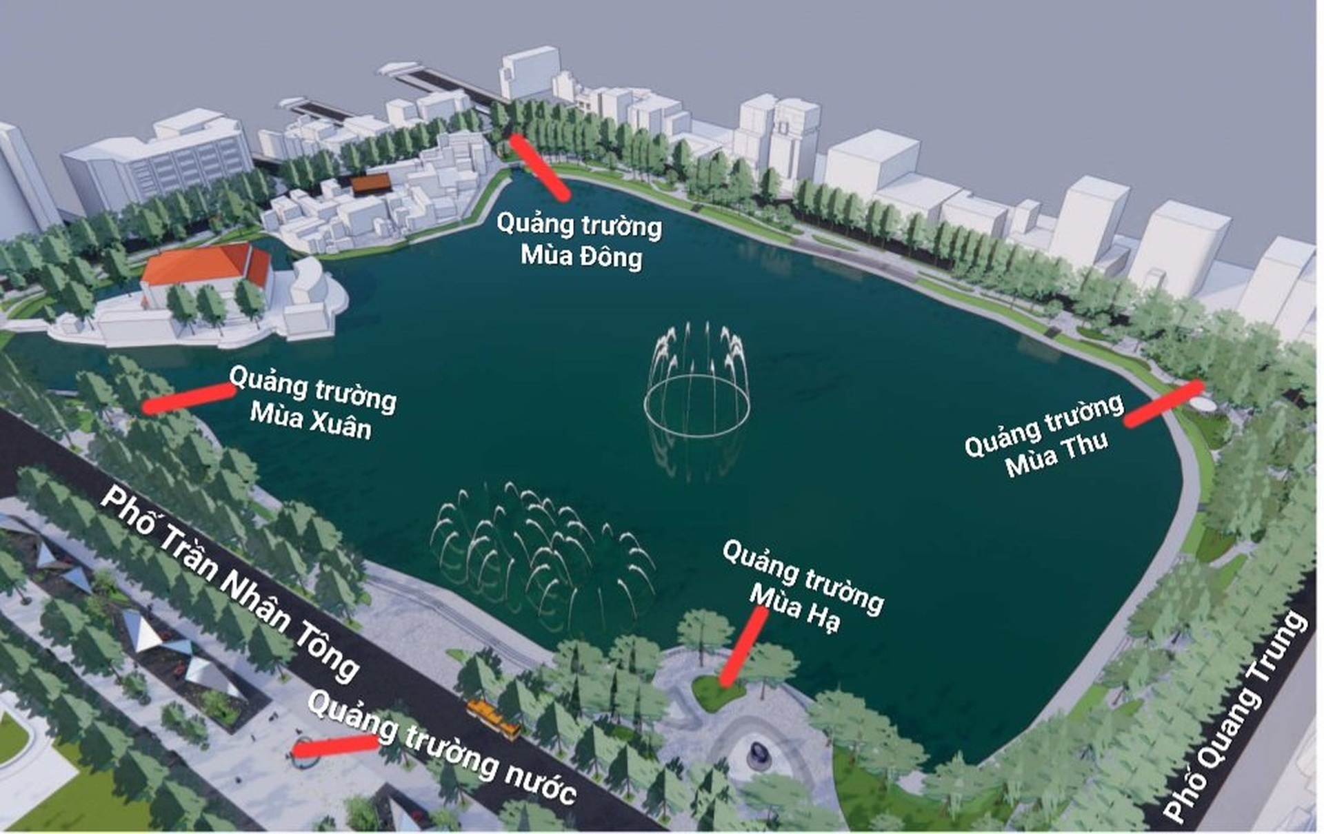 Hồ Thiền Quang có gì trước đề xuất làm 5 quảng trường xung quanh? - 2 Hồ Thiền Quang có gì trước đề xuất làm 5 quảng trường xung quanh? - 2