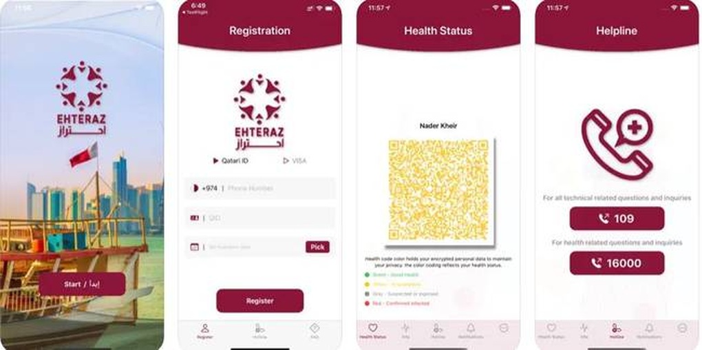 Ehteraz là ứng dụng bắt buộc mọi người trên 18 phải cài đặt tại Qatar, bao gồm cả khách du lịch (Ảnh: App Store). Ehteraz là ứng dụng bắt buộc mọi người trên 18 phải cài đặt tại Qatar, bao gồm cả khách du lịch (Ảnh: App Store).