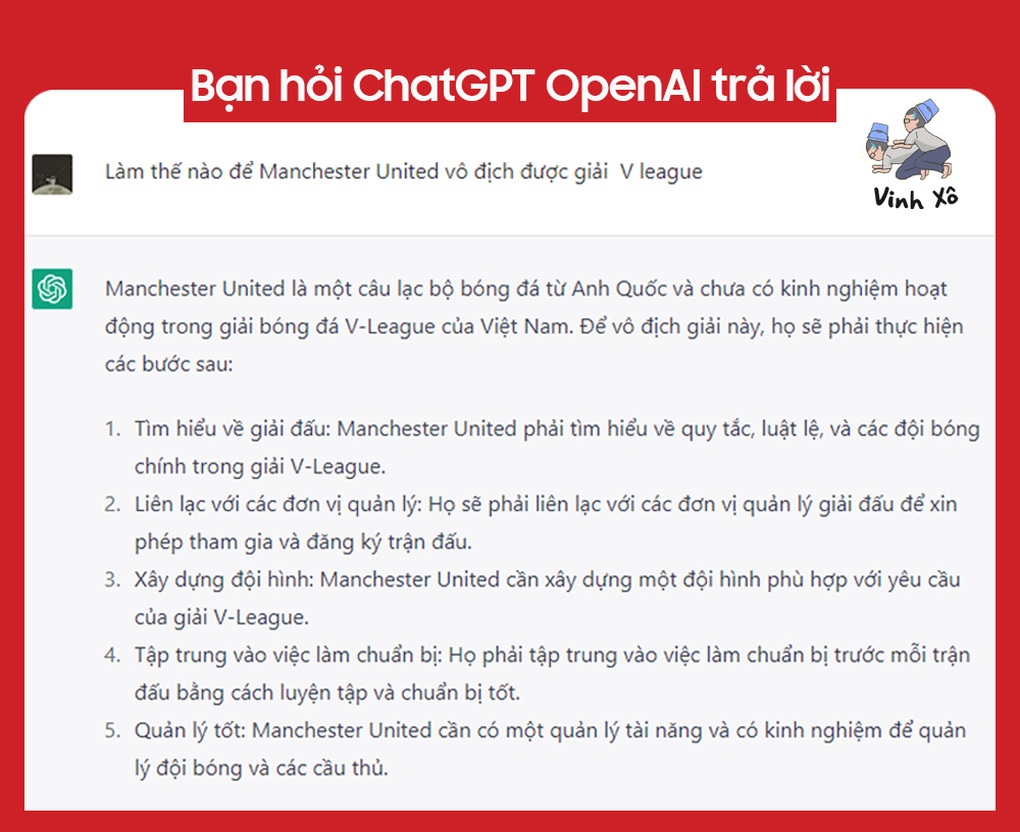 Một câu trả lời có phần thật thà của ChatGPT (Ảnh: Vinh Xô). Một câu trả lời có phần thật thà của ChatGPT (Ảnh: Vinh Xô).