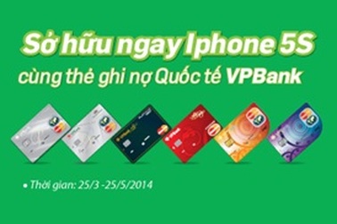 Sở hữu ngay Iphone 5s khi thanh toán bằng thẻ ghi nợ quốc tế của VPBank