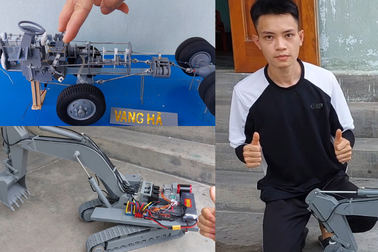 Độc đáo chàng trai Hải Dương chế tạo mô hình máy móc tỉ mỉ nhìn như thật