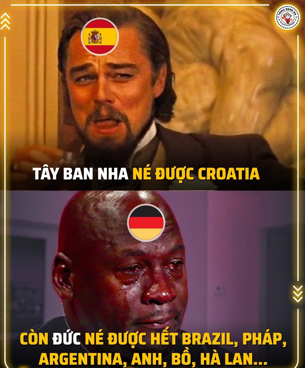 Trận thua trước Nhật Bản giúp Tây Ban Nha tránh được đối thủ mạnh là Croatia ở vòng đấu loại trực tiếp, trong khi Đức tránh được tất cả các đối thủ mạnh khác vì phải xách vali về nước (Ảnh: Troll bóng đá). Trận thua trước Nhật Bản giúp Tây Ban Nha tránh được đối thủ mạnh là Croatia ở vòng đấu loại trực tiếp, trong khi Đức tránh được tất cả các đối thủ mạnh khác vì phải xách vali về nước (Ảnh: Troll bóng đá).