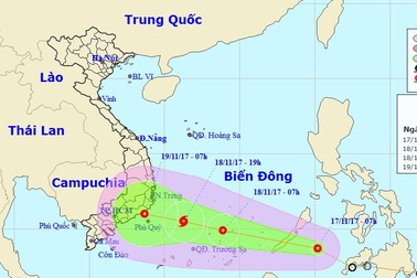 Áp thấp nhiệt đới khả năng thành bão đang tiến vào Biển Đông