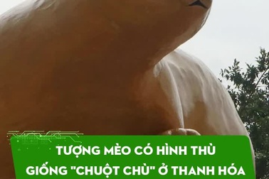 Tượng mèo có hình thù giống "chuột chù" ở Thanh Hóa