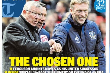 Truyền thông Anh ủng hộ Moyes kế nhiệm Ferguson