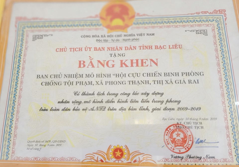 Mô hình Câu lạc bộ Hội cựu chiến binh phòng, chống tội phạm ở Bạc Liêu - 4 Mô hình Câu lạc bộ Hội cựu chiến binh phòng, chống tội phạm ở Bạc Liêu - 4
