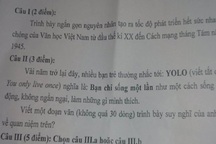 Xôn xao với đề văn nghị luận về “YOLO” 