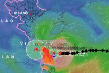 Bão số 5 giật cấp 12 đang tiến gần bờ biển Quảng Trị - Quảng Ngãi