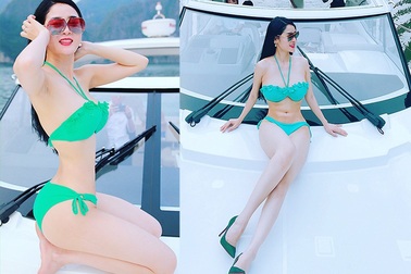 “Cô đồng” Triệu Hà Vy khoe vóc dáng nuột nà trên du thuyền