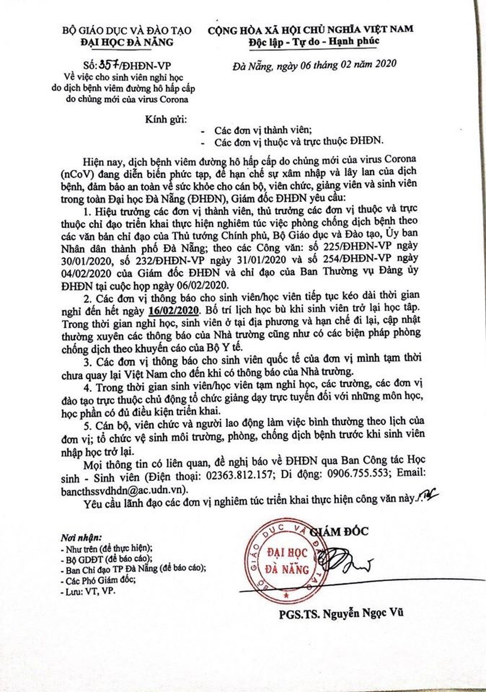 Thêm nhiều đại học cho SV nghỉ đến 16/2, đầu tháng 3 để phòng virus corona - 3 Thêm nhiều đại học cho SV nghỉ đến 16/2, đầu tháng 3 để phòng virus corona - 3