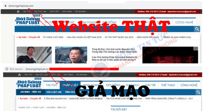 Phát hiện 4 trang thông tin điện tử giả mạo cơ quan báo chí - Ảnh 3. Phát hiện 4 trang thông tin điện tử giả mạo cơ quan báo chí - Ảnh 3.