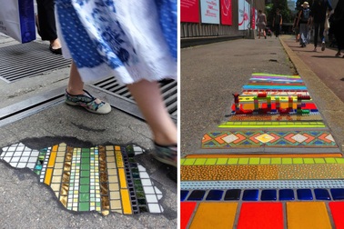 Nghệ sĩ Pháp "vá" vỉa hè, ổ gà bằng tranh khảm