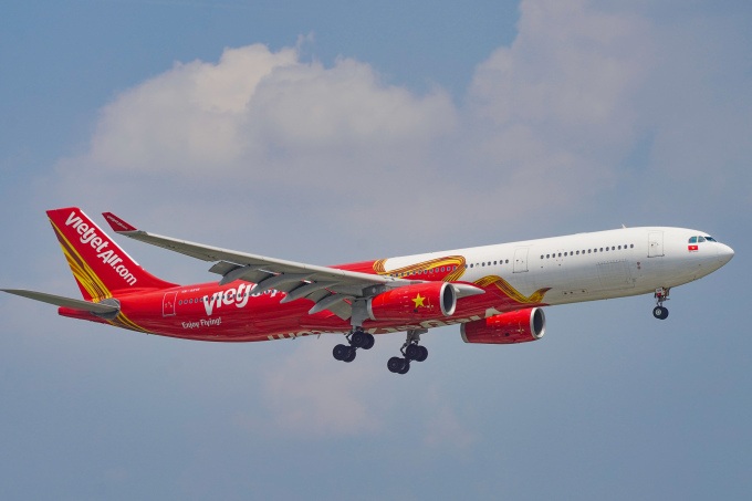 Máy bay thân rộng A330 của Vietjet. Ảnh: Quang Nguyễn.