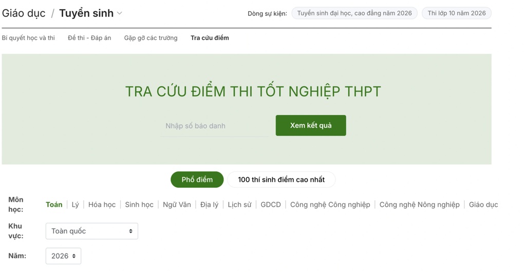 Tra cứu nhanh điểm thi tốt nghiệp THPT 2026, 2 thủ khoa đã lộ diện - 2