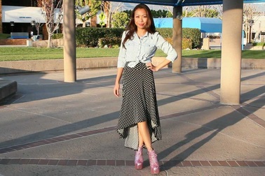 Ba kiểu phối đồ với một chiếc váy chấm bi