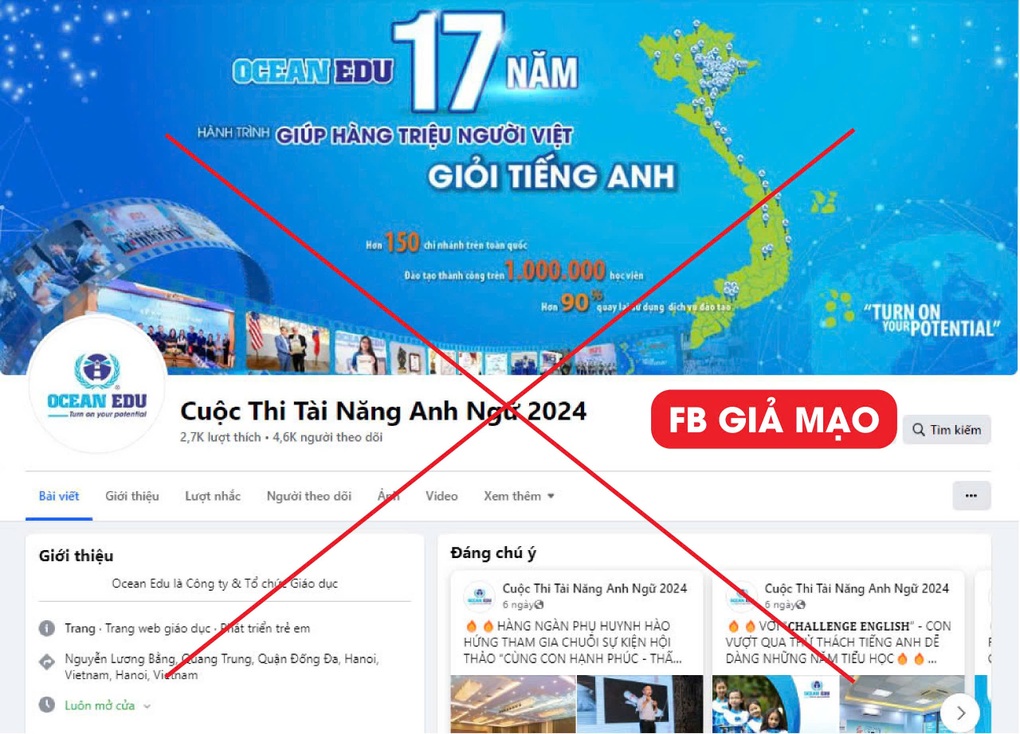 Ocean Edu cảnh báo giả mạo lừa đảo phụ huynh và học sinh - 1 Ocean Edu cảnh báo giả mạo lừa đảo phụ huynh và học sinh - 1