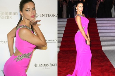 Siêu mẫu Brazil khoe đường cong với váy hồng rực