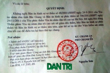 Giám đốc thẩm hủy án lần 2 đối với bị án Hàn Đức Long