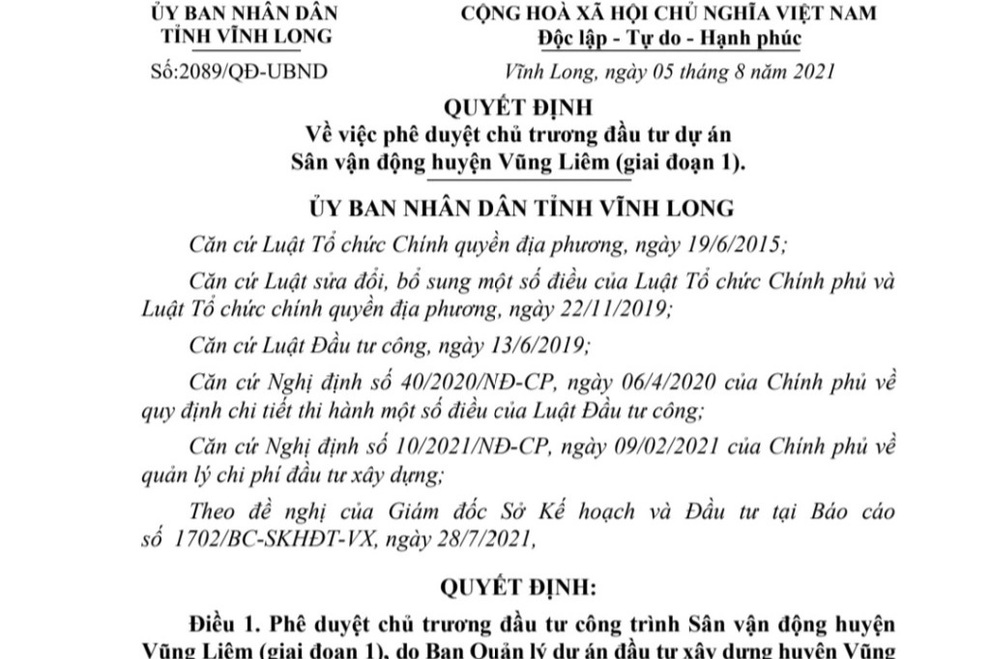 Vĩnh Long chủ trương xây dựng sân vận động hơn 95 tỷ đồng - 1 Vĩnh Long chủ trương xây dựng sân vận động hơn 95 tỷ đồng - 1