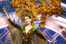 Ngọc Thảo gây ấn tượng khi trình diễn trang phục nặng gần 30kg