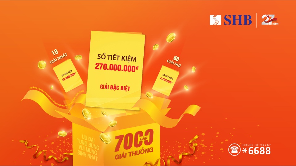“Cơn mưa” quà tặng từ SHB, mừng sinh nhật 27 tuổi - 1 “Cơn mưa” quà tặng từ SHB, mừng sinh nhật 27 tuổi - 1
