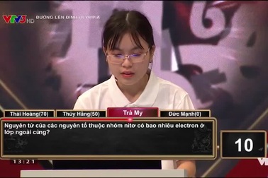 Phần thi Khởi động của nữ sinh Bắc Giang chiến thắng Olympia tuần này