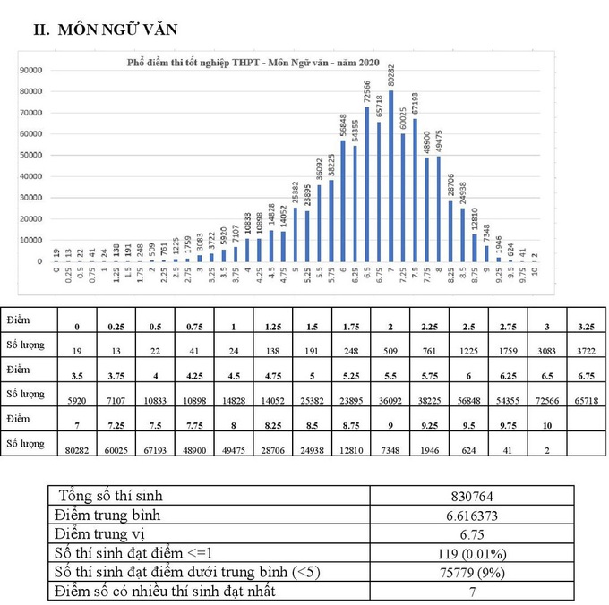 Phổ điểm 9 môn thi tốt nghiệp THPT 2020 - Ảnh 3.