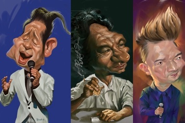 Nghệ sĩ Việt thích thú với tranh hí họa về chính mình