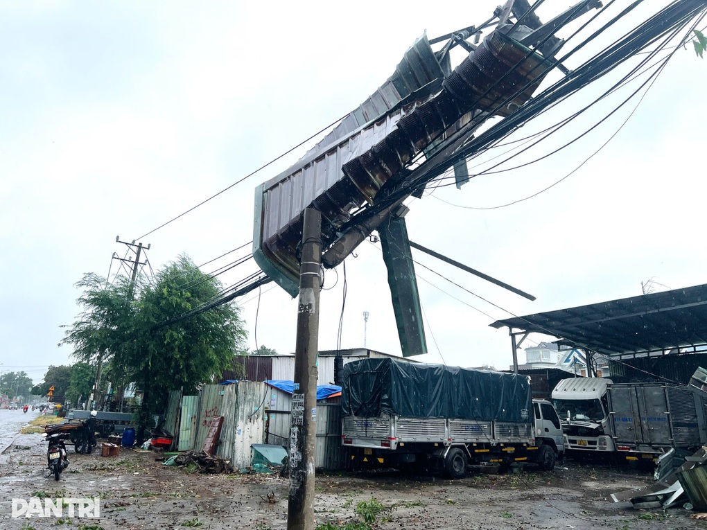 TPHCM mưa lớn, gió giật gãy trụ điện, cây ngã đè ô tô - 2 TPHCM mưa lớn, gió giật gãy trụ điện, cây ngã đè ô tô - 2