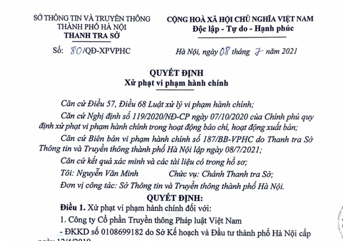 Xử phạt 1 trang thông tin điện tử 75 triệu đồng - Ảnh 1.