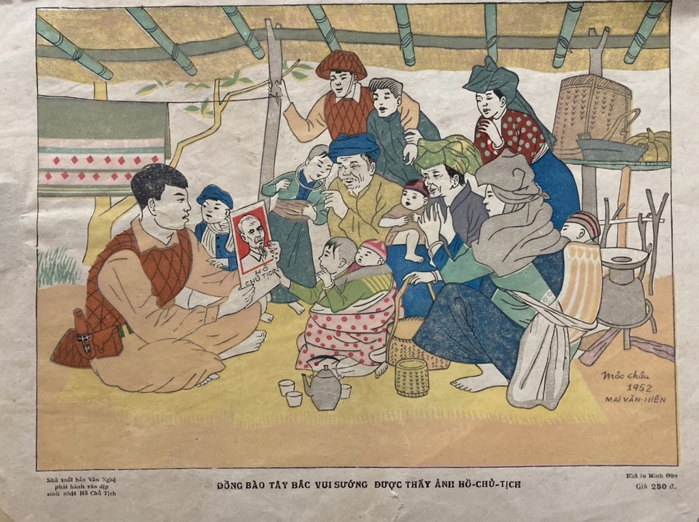 Đồng bào Tây Bắc vui sướng được thấy ảnh Hồ Chủ tịch.Mai Văn Hiến.1952.jpg .jpg