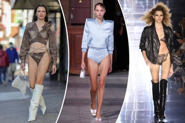 Phong cách mặc đồ nội y ra đường và mốt "không quần" của sao