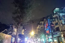 Hà Nội: Cần cẩu đổ sập xuống nhà dân trên phố Thụy Khuê