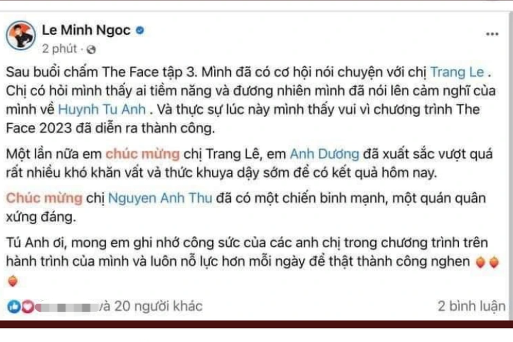 The Face Vietnam 2023 bị nghi lộ kết quả, Anh Thư - Vũ Thu Phương nói gì? - 2 The Face Vietnam 2023 bị nghi lộ kết quả, Anh Thư - Vũ Thu Phương nói gì? - 2