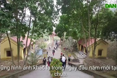 Những hình ảnh khác lạ trong ngày đầu năm mới tại đền chùa