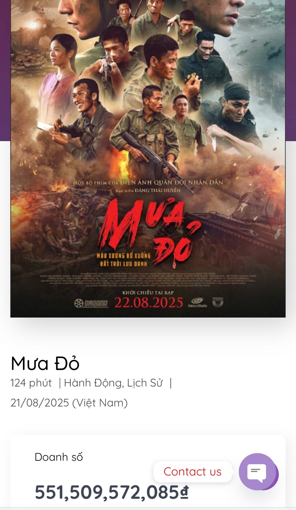 Mưa đỏ vượt mốc 551 tỷ đồng, trở thành phim Việt ăn khách nhất lịch sử - 1 Mưa đỏ vượt mốc 551 tỷ đồng, trở thành phim Việt ăn khách nhất lịch sử - 1