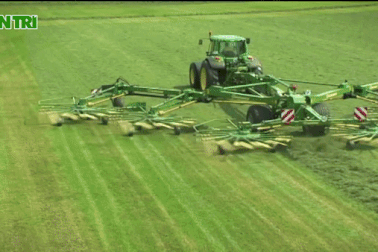 Cỗ máy như "bạch tuộc" khổng lồ, làm siêu nhanh cào gọn 20ha cỏ mỗi giờ