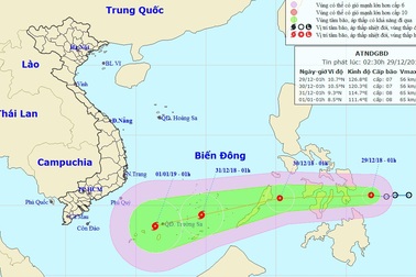Áp thấp nhiệt đới khả năng thành bão tiếp tục hướng vào Biển Đông