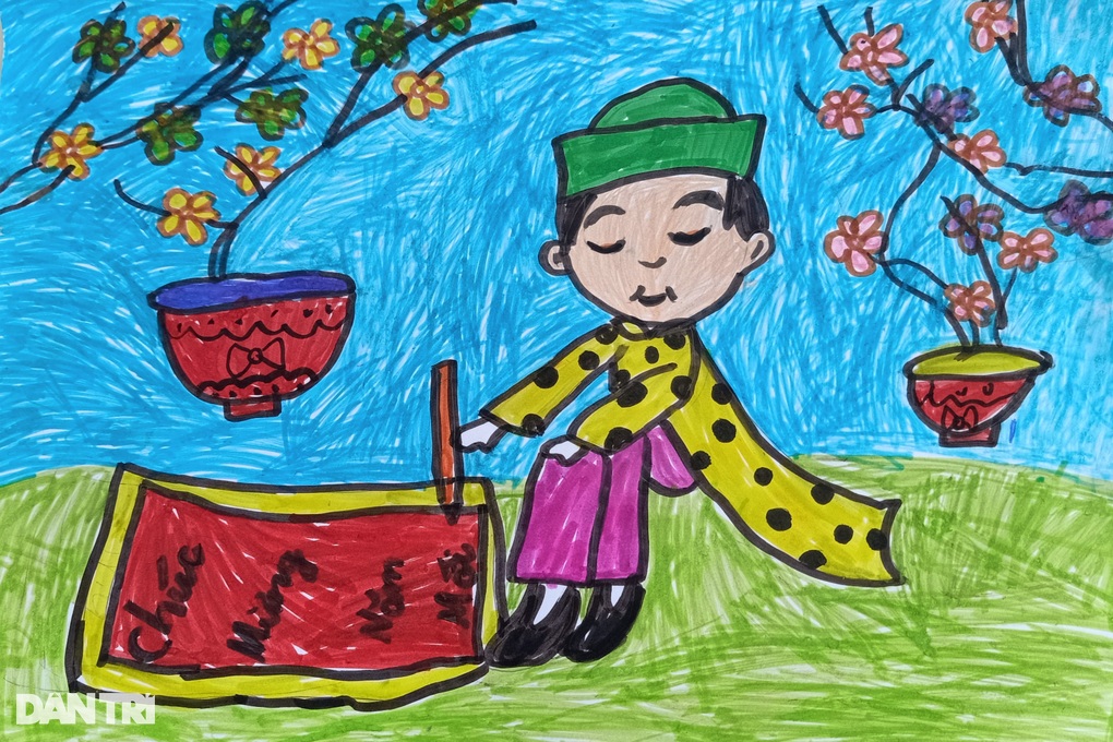 Học sinh xứ Công tử Bạc Liêu múa bút vẽ tranh đón Tết - 5 Học sinh xứ Công tử Bạc Liêu múa bút vẽ tranh đón Tết - 5