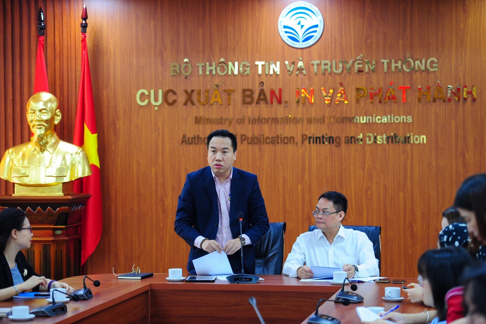 Toàn cảnh họp báo thông tin về chuỗi hoạt động Ngày Sách và Văn hóa đọc Việt Nam lần thứ ba (Ảnh: Ban Tổ chức).